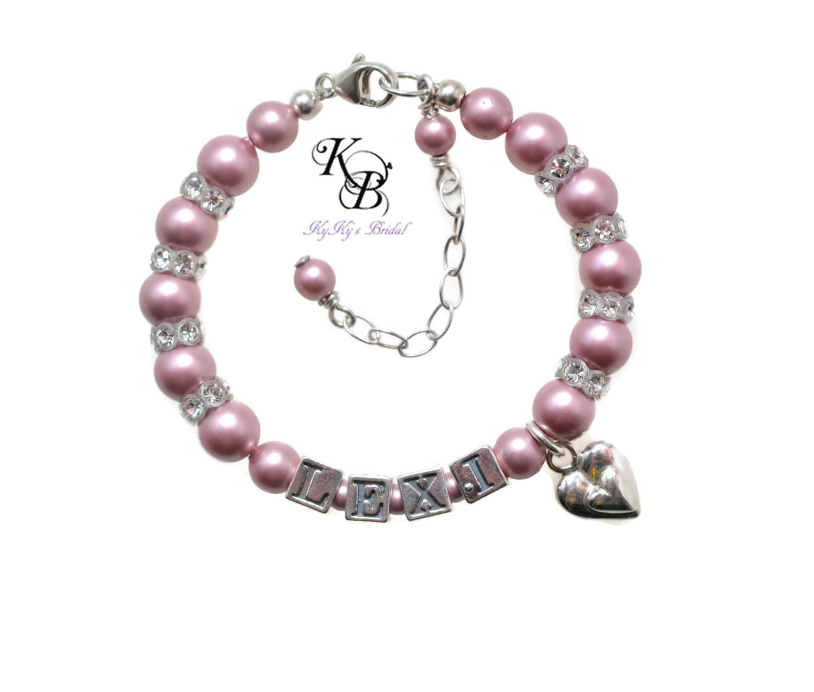 Heart Charm Bracelet Custom Baby Bracelet Little Girl Etsy France