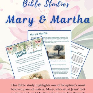 Mary and Martha Bible Study Journal | Women of the Bible Devotional (PDF Download)