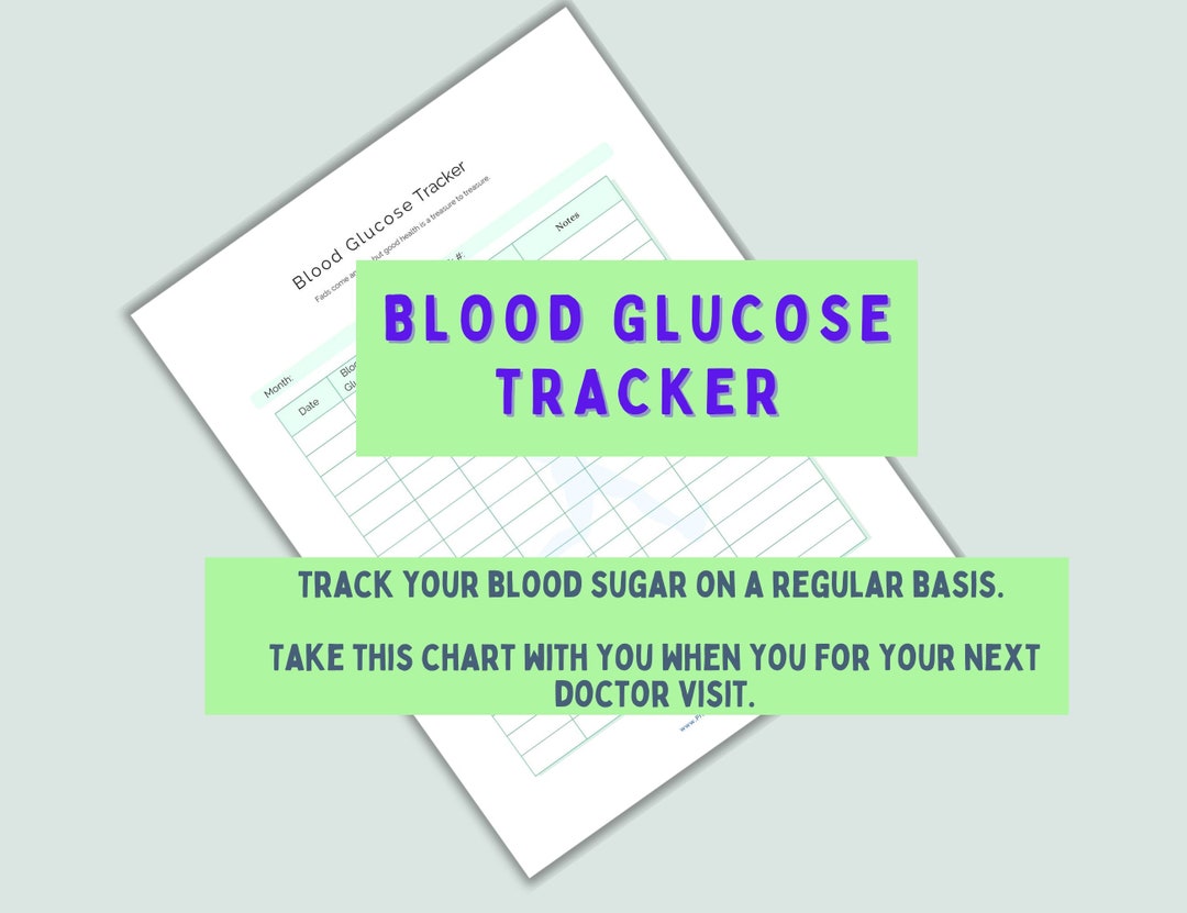 Blood Glucose Tracker Etsy Blood Glucose Tracker Etsy