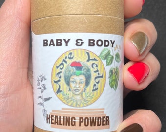 Healing Organic  vegan Baby / Body Powder Plant Based Vegan Micro Batch Handcrafted No Talcum Jockstrap / Chafing Cure Powder
