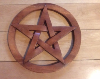 Wood carved pentagram