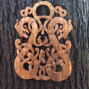 Celtic double dragon plaque