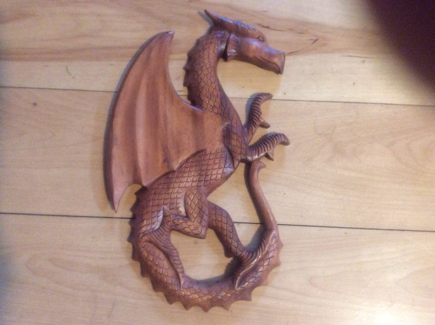 Celtic wood carved dragons Etsy