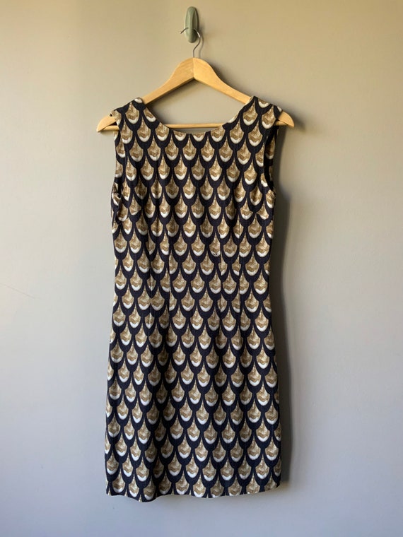Designer VJC Versace Scalloped Shift Dress Plunge