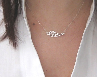 Angel Wing Necklace Sterling Silver, Memorial Necklace, Infant Loss Jewelry, Sympathy Gift