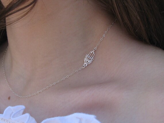 Sideways hamsa necklace shop