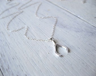 Wishbone Necklace Sterling Silver, Gift For Mum Daughter Nurse Doctor, Lucky Necklace, Dainty Layering Necklace