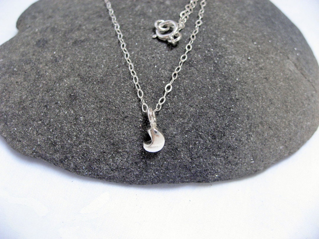 Crescent Moon Necklace 925 Sterling Silver Tiny Moon - Etsy