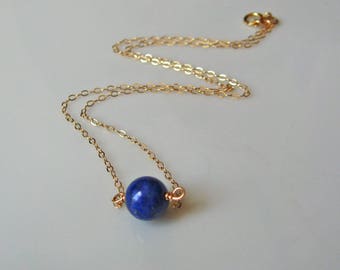 Lapis Lazuli Necklace 14k Gold Filled or 925 Sterling Silver, Gemstone Necklace, September Birthstone Necklace Gift