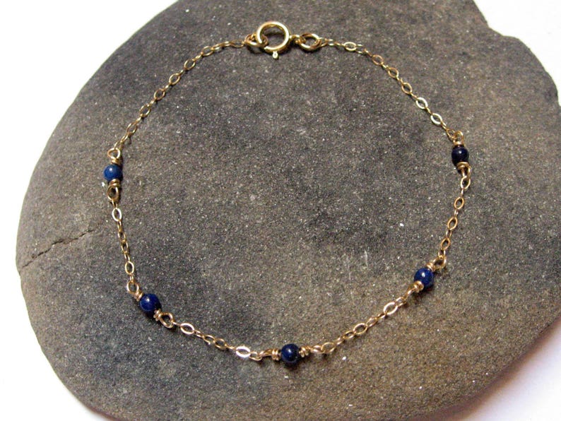 Gold Lapis Lazuli Itty Bitty Bracelet