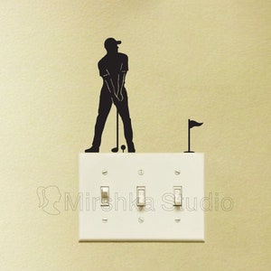 Golf Player Light Switch Fabric Stickers - Sports wall Decor - Golf Laptop Decals - Gift for Golfer - Golfing Vinyl Car Sticker - Golf Decor