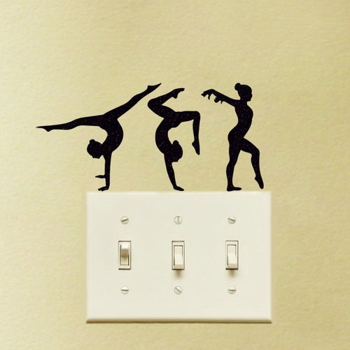 Gymnastics Vinyl Decal Stickers Set of 3 Dancers Wall Decals Etsy