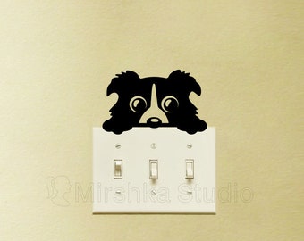 Cute Dog Light Switch Decal - Peeking Dog Sticker - Kids Room Wall Decor - Gifts For Dog Lovers - Dog Decor - Window Sticker - Window Art