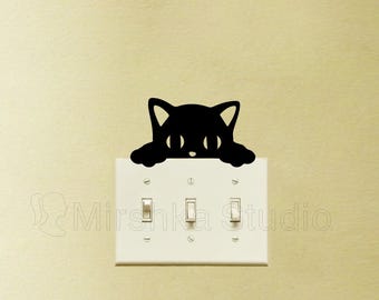 Cute Cat Light Switch Decal - Peeking Cat Sticker - Kids Room Wall Decor - Gifts For Cat Lovers - Cat Decor - Window Sticker - Window Art