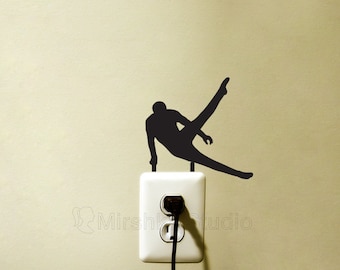 Male Gymnast On Pommel Horse Light Switch Sticker - Boy Bedroom Sticker - Personalized Stickers - Cool Wall Decor - Gymnastics Gifts - Sport