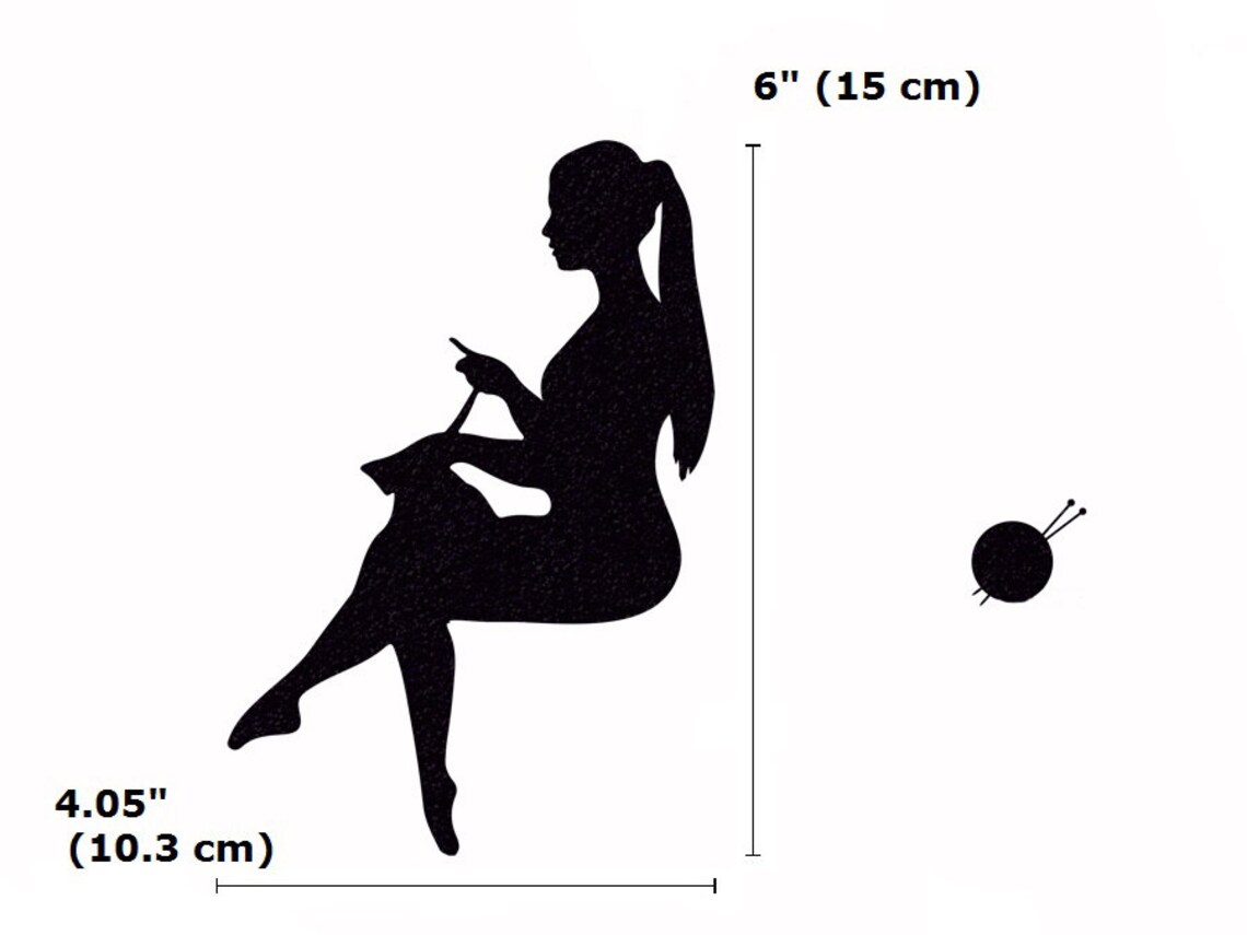 Knitting Girl Fabric Wall Decal Crochet Girl Wall Sticker Etsy