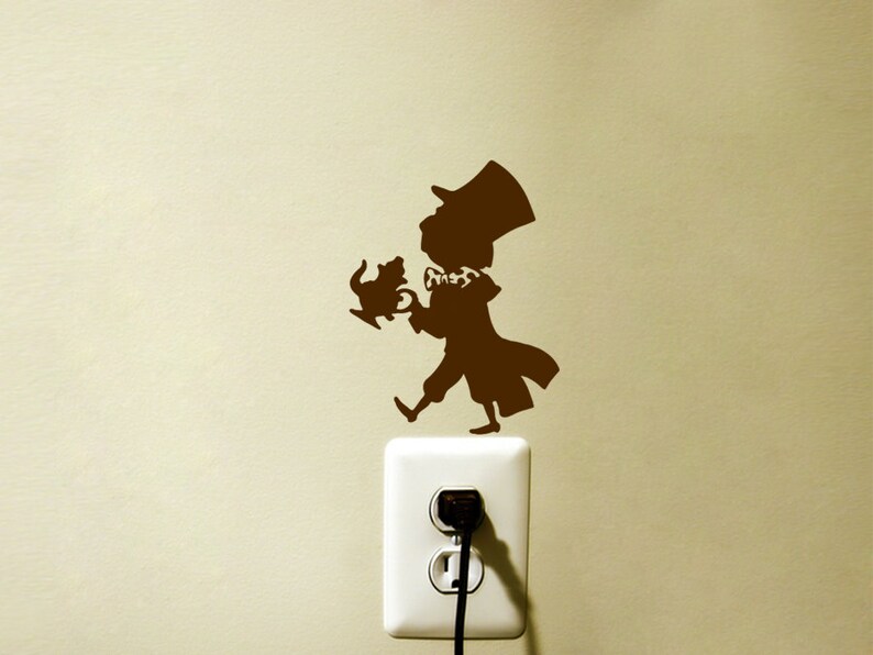 Mad Hatter Velvet Wall Sticker the Hatter Vinyl Wall Decal Etsy