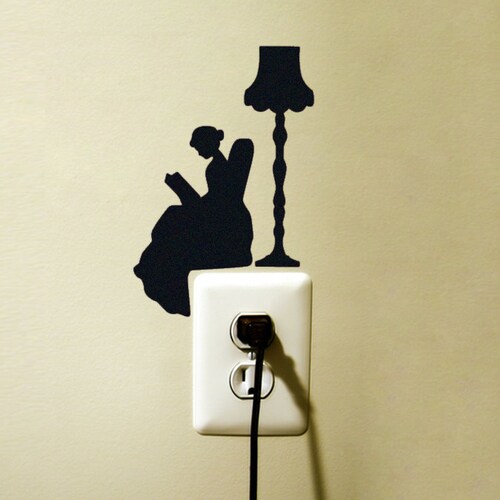 Girl Silhouette Fabric Wall Decor Girl Reading Velvet Wall Etsy