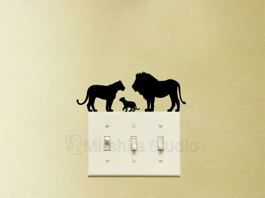 African Lion Fabric Wall Sticker Lioness Wall Decal Lion Cub Nursery ...