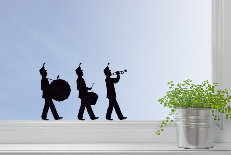 Marching Band Velvet Stickers Three Musician Wall Decal Etsy