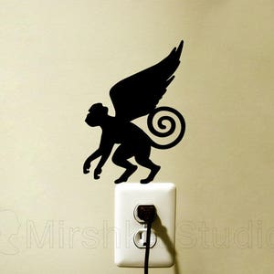 Flying Monkey Light Switch Decor - The Wonderful Wizard of OZ Velvet Sticker - Winged Monkey  Mug Stickers - Teen Room Decor - Laptop Decal