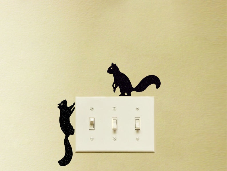 Two Squirrels Velvet Wall Sticker Squirrel Laptop Decal Etsy