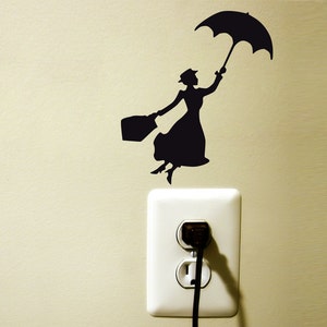 Mary Poppins Velvet Wall Sticker - Girl Fabric Decal - - Nursery Wall Decor -  Disney Laptop Sticker - Movie Stickers