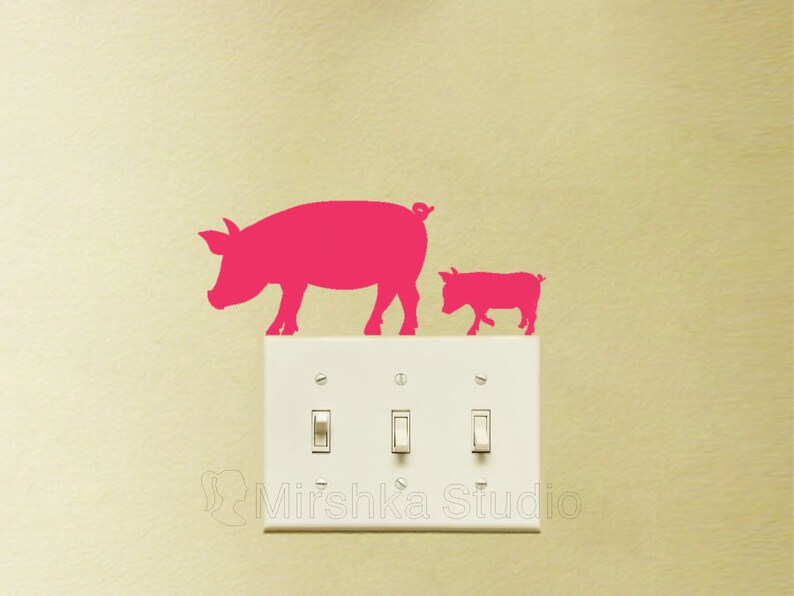 Pigs Velvet Wall Stickers Piglets Wall Decal Piggy Laptop Etsy