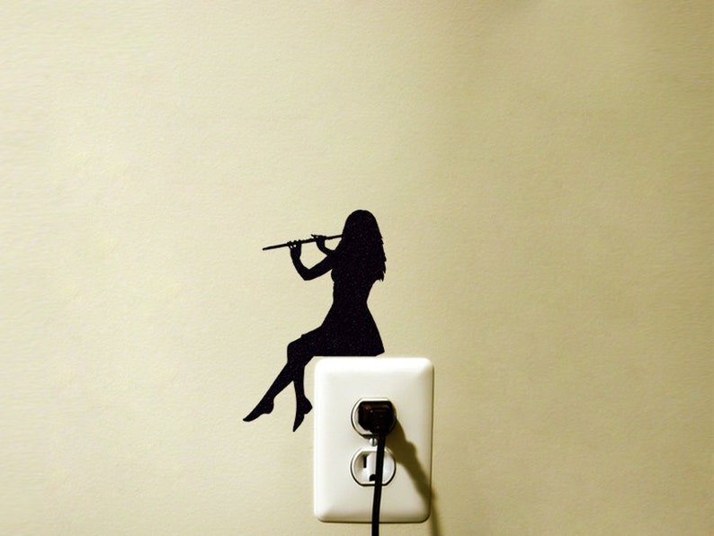 light switch velvet decal flute wall sticker classical | etsy