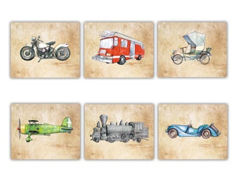 Rusty Ford Flathead V8 Illustration 8x10 Reprint Garage Decor