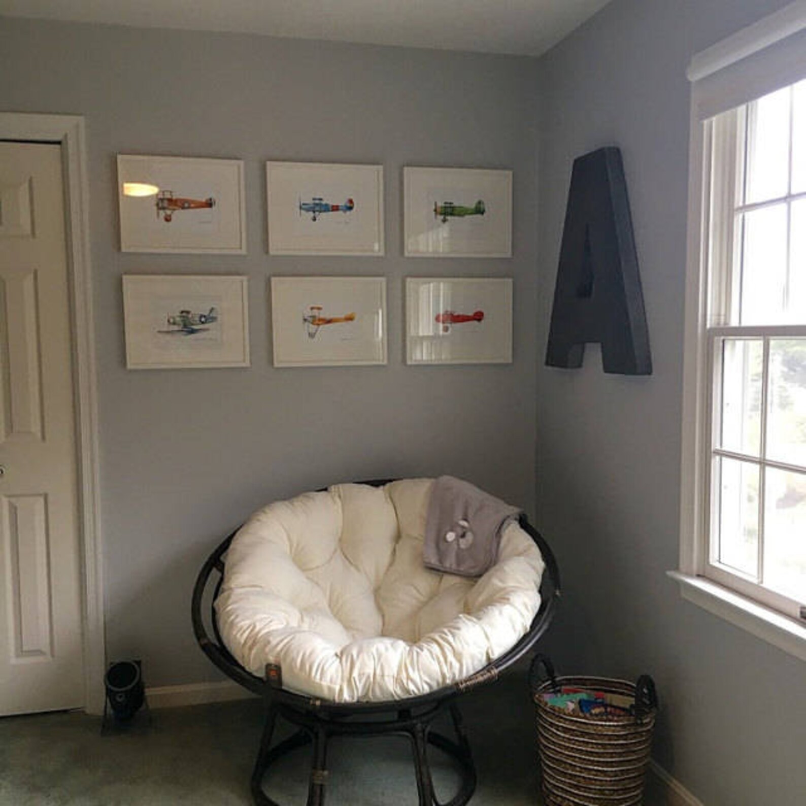 Airplane Decor Nursery Vintage Airplane Prints Watercolor Set Etsy