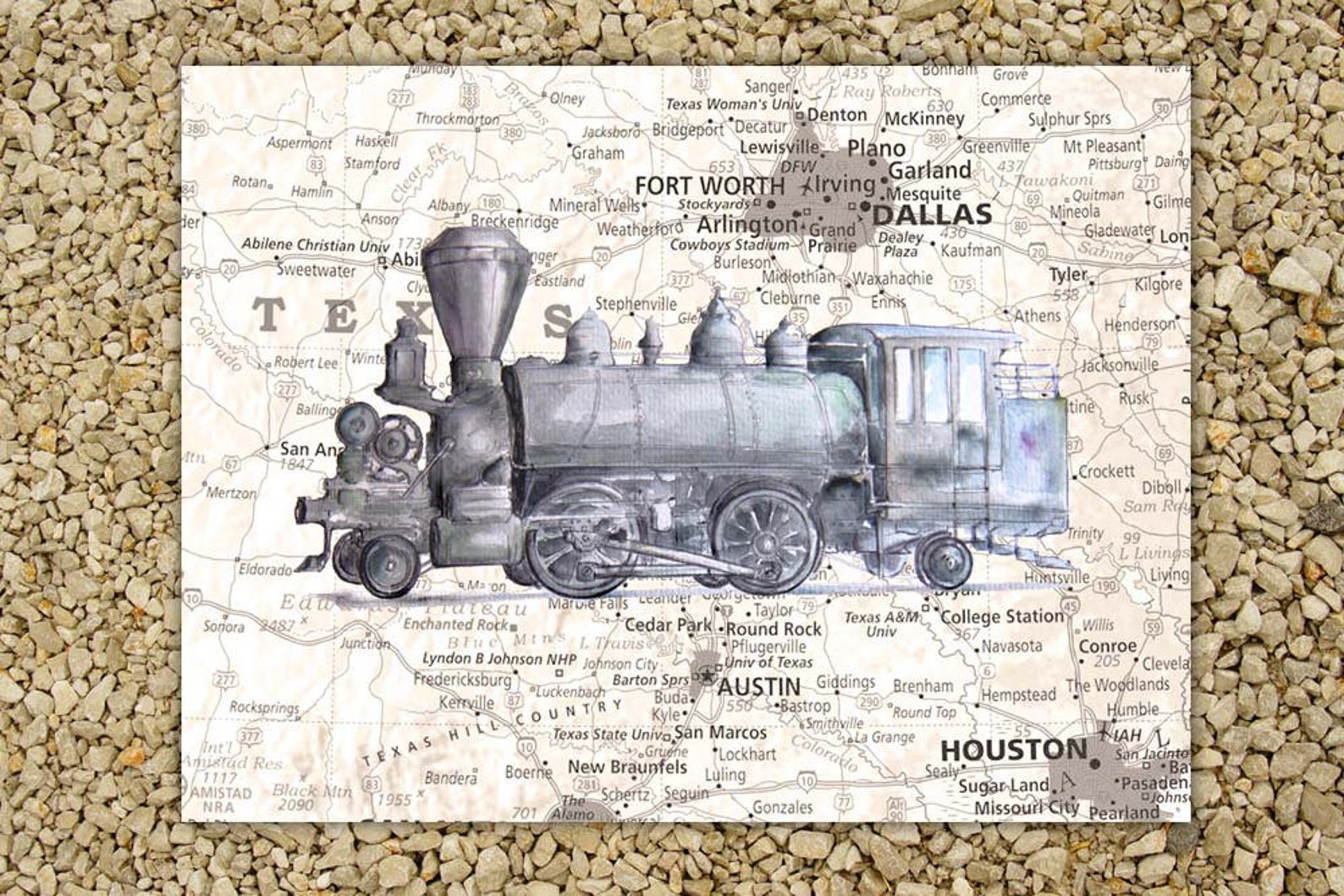 Vintage Train Decor Print Painting Railway Etsy