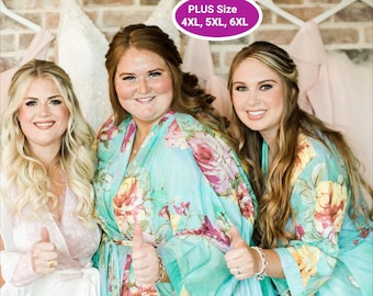 Floral Cotton Robes, 4X,5X,6X women Bridesmaid Robe Plus size, Matching loose pajamas,Floral Indian Dressing gown, Plus size Maternity Robes