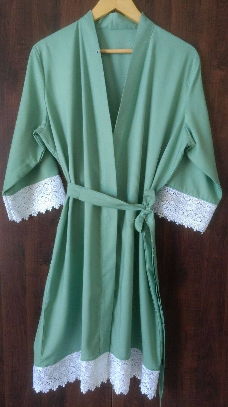White Bridal Robes, PLUS SIZE, 4XL, 5XL, 6XL, Rayon fabric, Navy, Black, White, Getting ready robes, Plus size kimono, Customized Lace Robes immagine 7