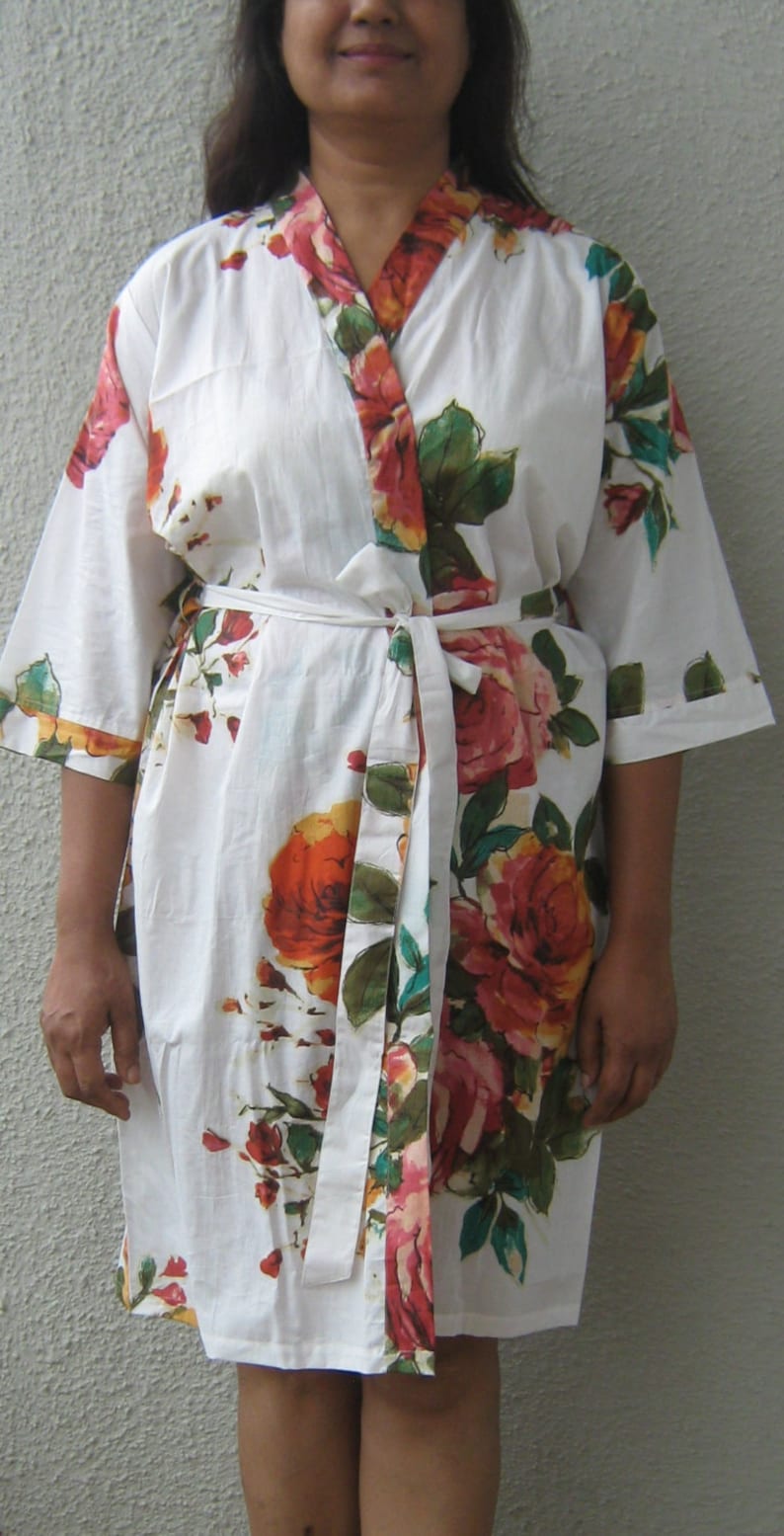 Bridesmaid robes Black Blooming roses Cotton Floral robes Etsy