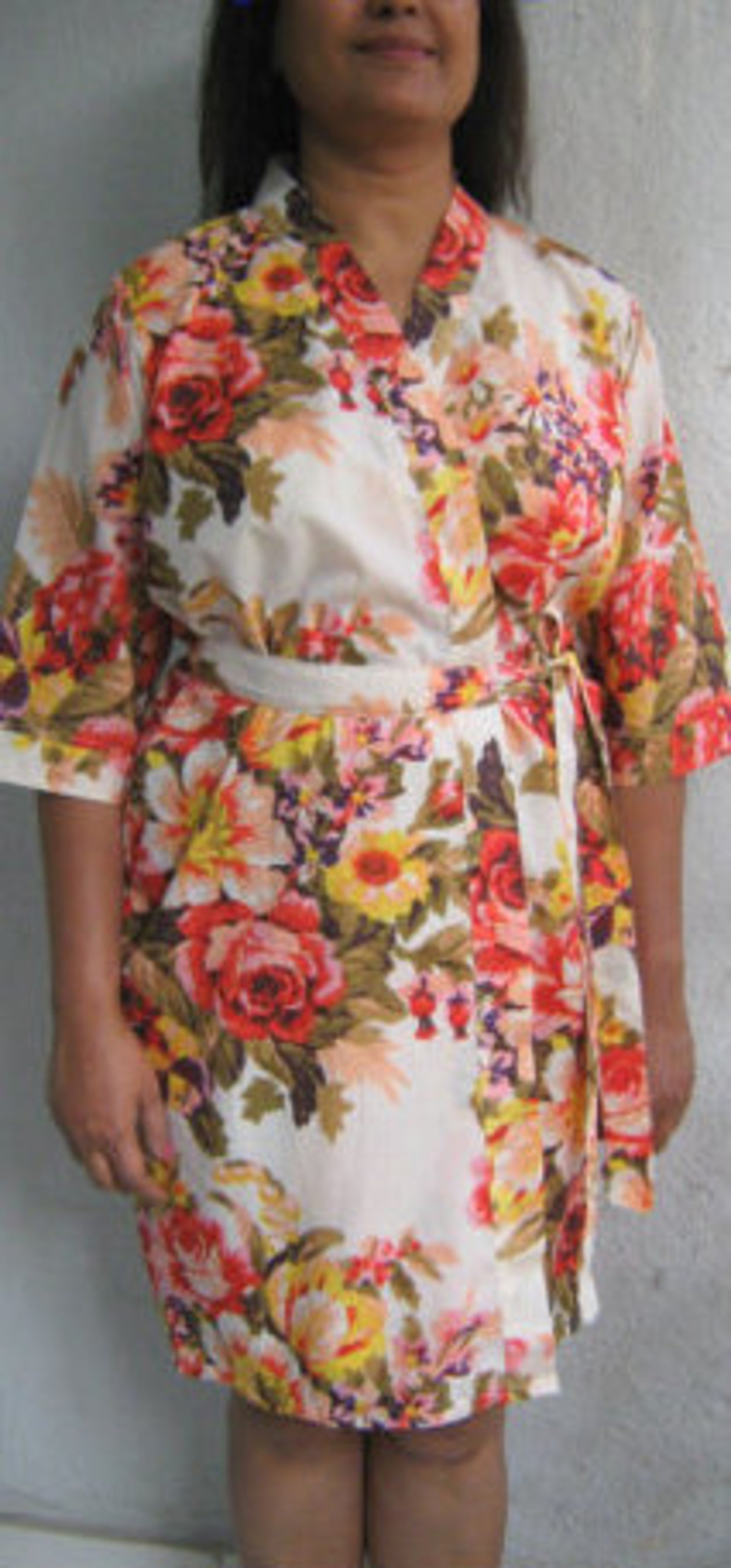 Bridesmaid Robes Blushing Ladies Cotton Floral Bridesmaid Etsy