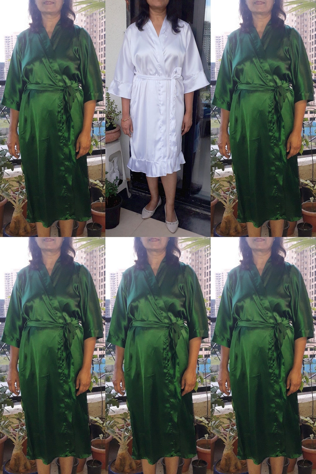 Silk Satin Bridal Robe, Ruffled Robe, Personalized Bridesmaid Silk Robe ...