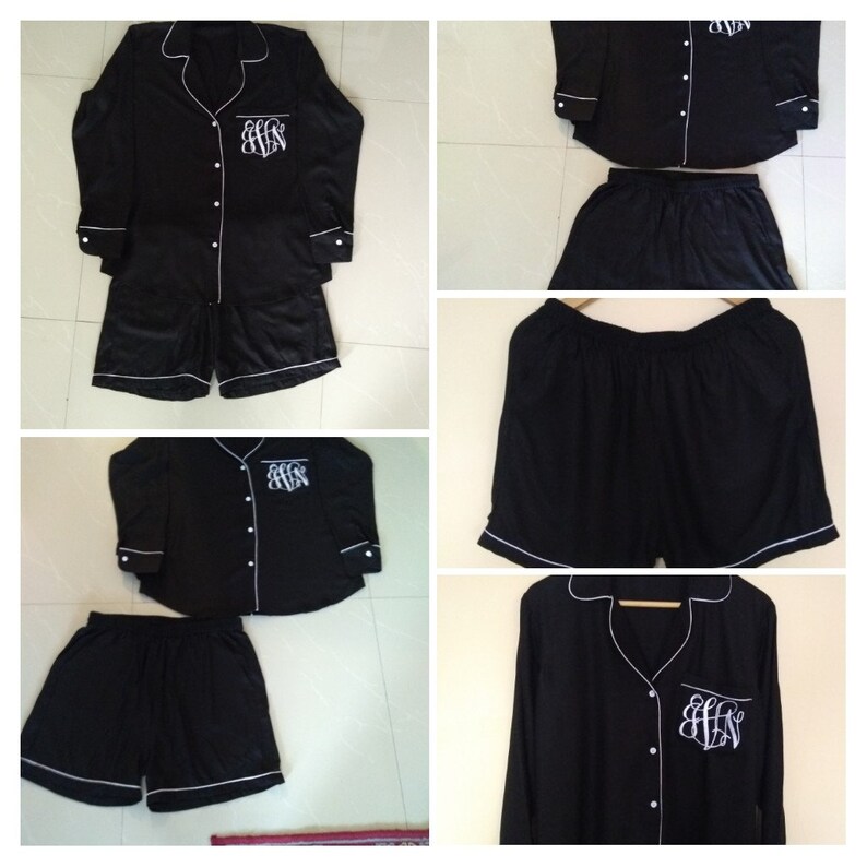 Flower Girl Pajama Setsolid Navy Pj Sets Wedding Pajamas Etsy