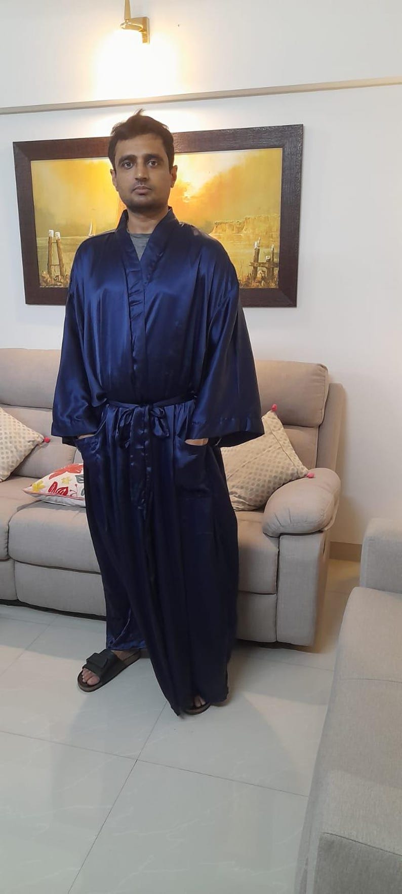 Satin Mens Robe,xs to 9X PLUS Size Kimono,navy,black,red,long Groomsmen ...