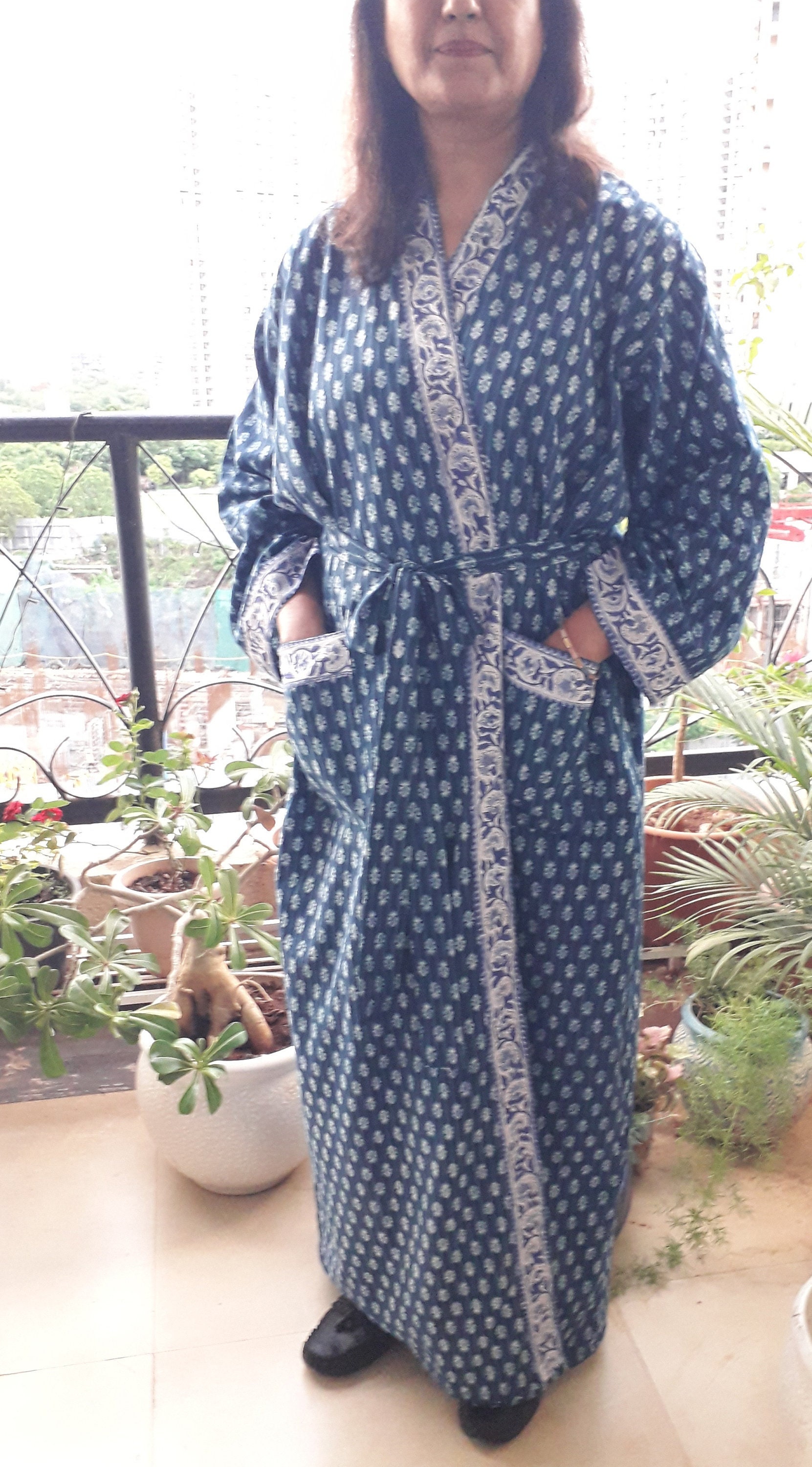 高い信頼 厚い信頼 Indigo Blue Up Cover Beach Gifts, Christmas Kimono, Cotton Clothing