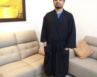 Tall Mens Robe,PLUS SIZE Christmas men Robe,Long length robes,Small, Medium,Large,XL,2XL,3XL, 4XL,5XL,6XL,7XL,9XL,Black Robe, Navy,Mens Gift