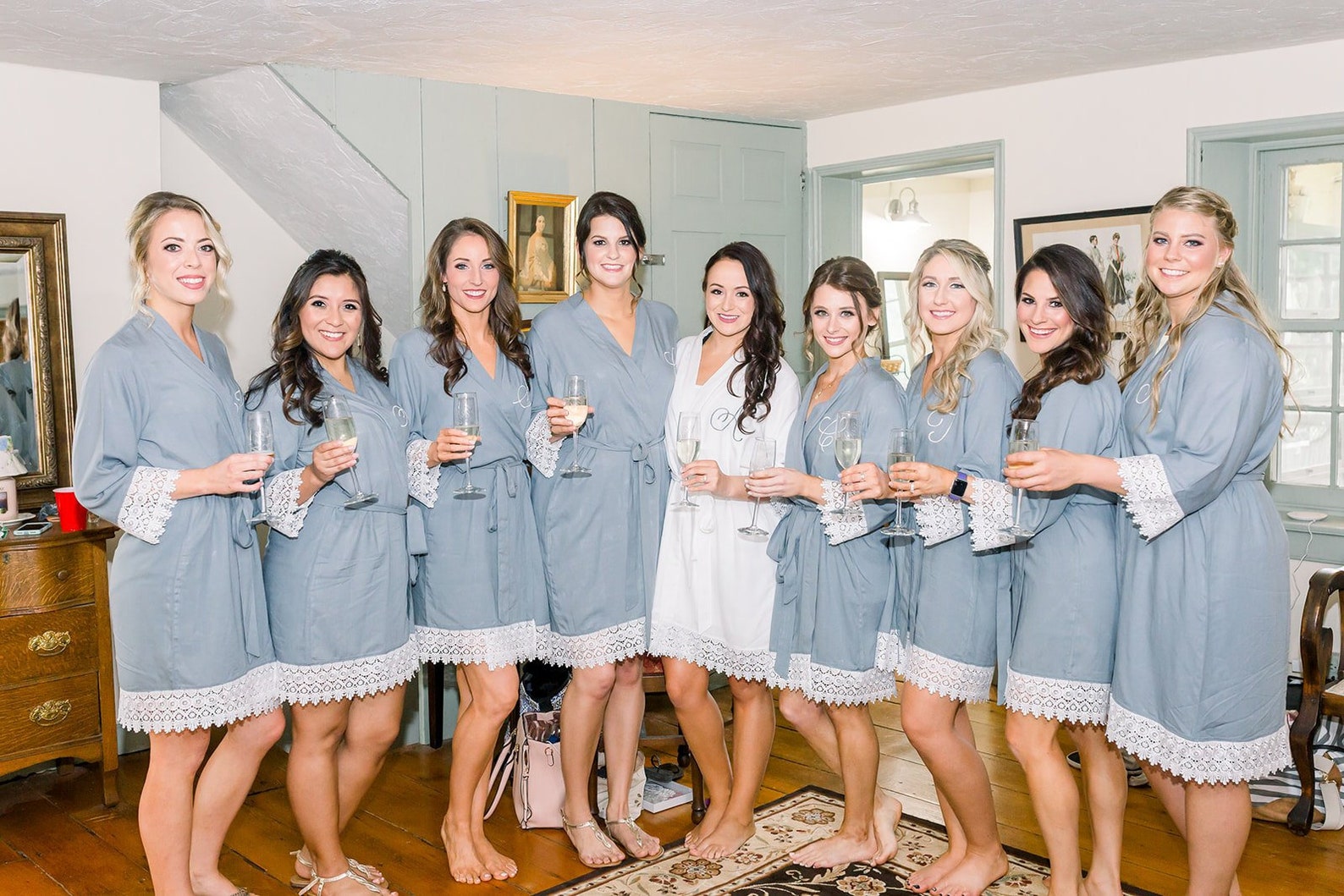 Bridesmaid Robes Solid Color Robe Lace Bridesmaid robes UK Etsy