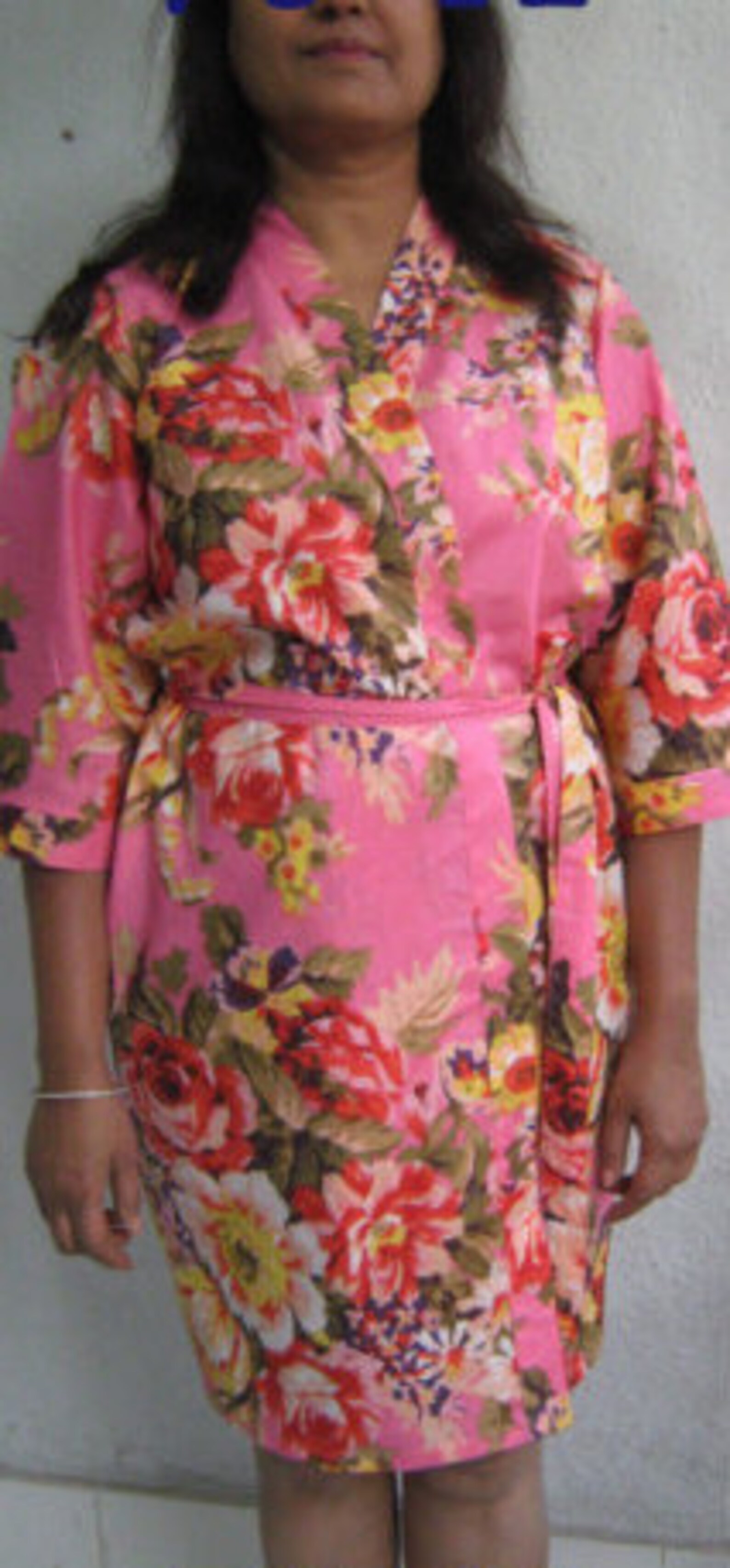 Bridesmaid Robes Blushing Ladies Cotton Floral Bridesmaid Etsy
