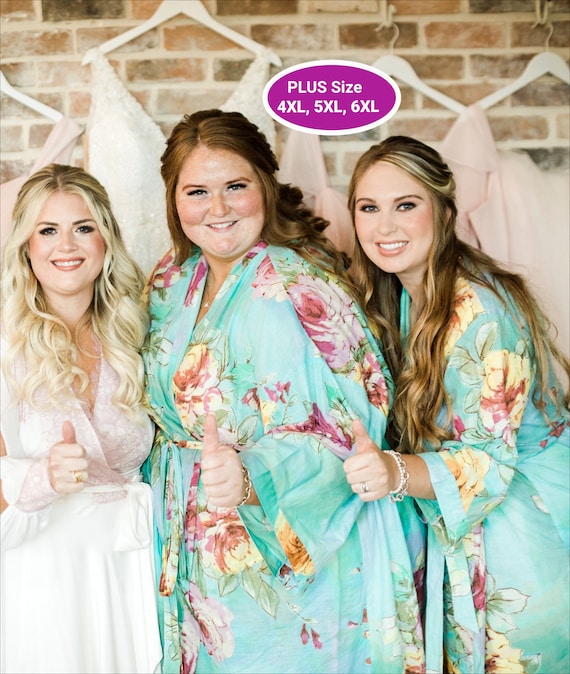 Plus Size Robes 4X,5X,6X Women Bridesmaid Robe Plus Size, Matching Loose  Pajamas,floral Indian Plus Size Clothing, Plus Size Maternity Robes 