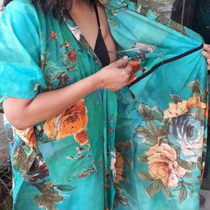 Post Surgery Long length Kaftan, Cotton floral front open kaftan, All Sizes, Plus size Surgery mastectomy kaftan, Hospital Post surgery robe