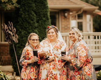 Bridesmaid cotton floral robes  4X, 5X, 6X Plus size robes, Bridal robes Plus size,PLUS SIZE GOWNS,Long Plus size robe, Plus size Maternity
