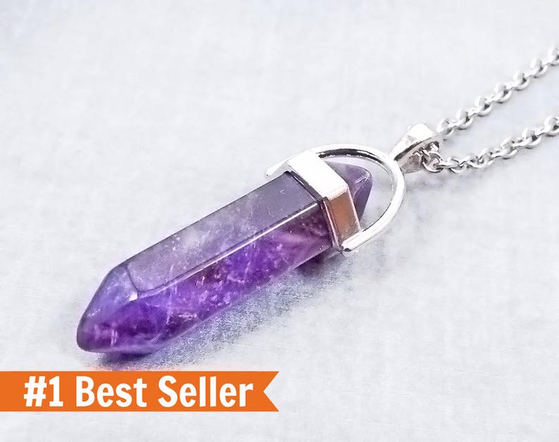 Amethyst necklace, gemstone jewellery, pagan jewelry, Mothers Day gift Charm necklace, Birthstone necklace, Wiccan jewelry February birthday 