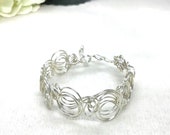 Silver Wire Cuff Bracelet. Silver Bracelet, Wire Swirl Bracelet. Teenagers Bracelet, Handmade Wire Cuff.