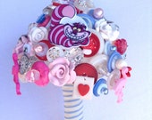 Alice in Wonderland Bouquet. Quirky Button Bouquet. Keepsake Bouquet. Alternative Bouquet