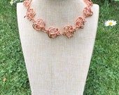 Freeform Copper Wire Necklace. Chunky Statement Necklace. Adjustable Handmade Necklace.